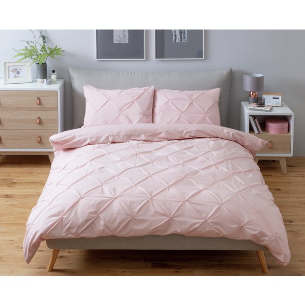 Buy Habitat Hadley Pintuck Blush Pink Bedding Set Kingsize Duvet cover sets Argos