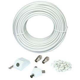 25m Aerial Extension Lead - White
