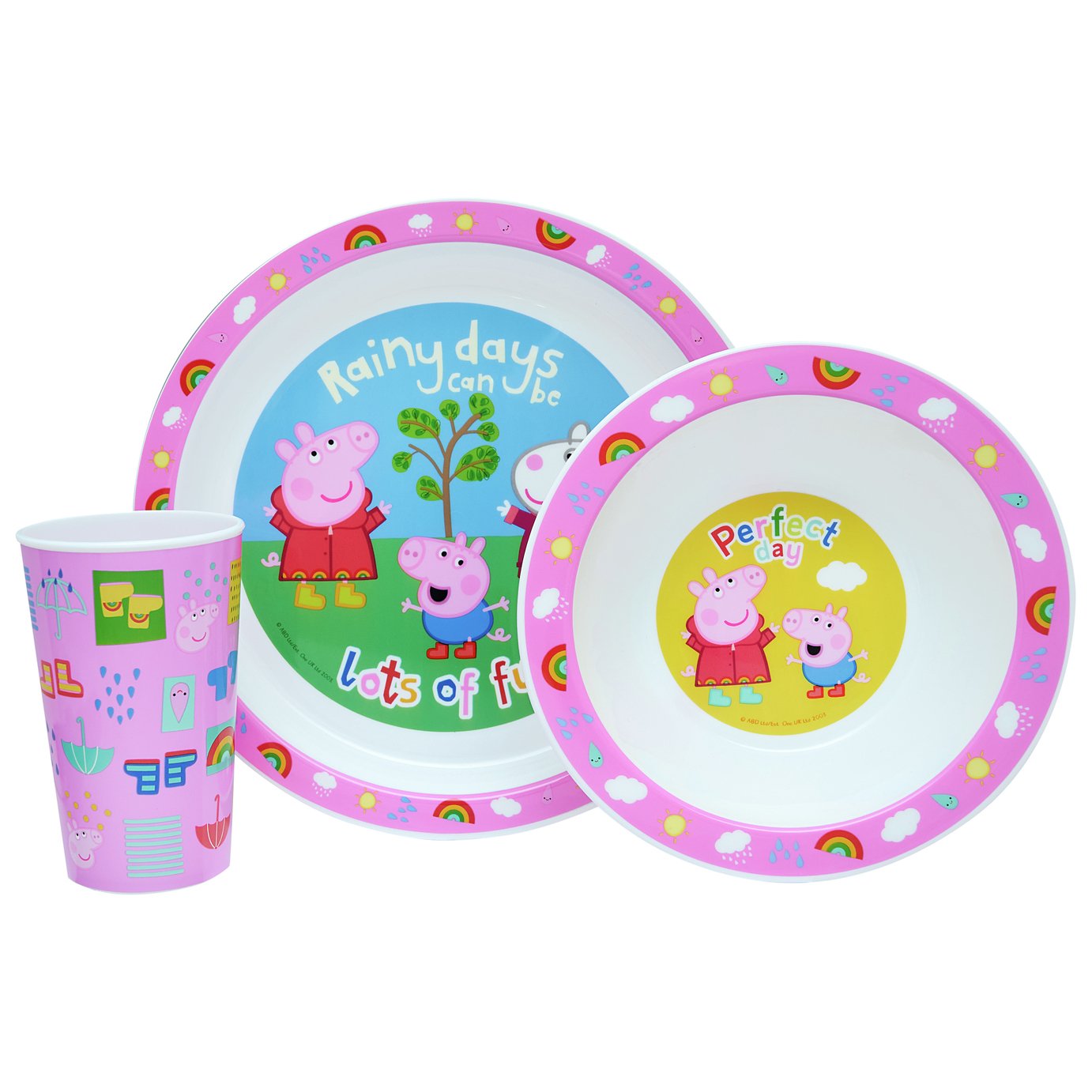 Peppa Pig Kids Plastic Dinner Set - Pink