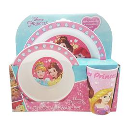 Disney Princess 3 Piece Tableware Dinner Set - Pink