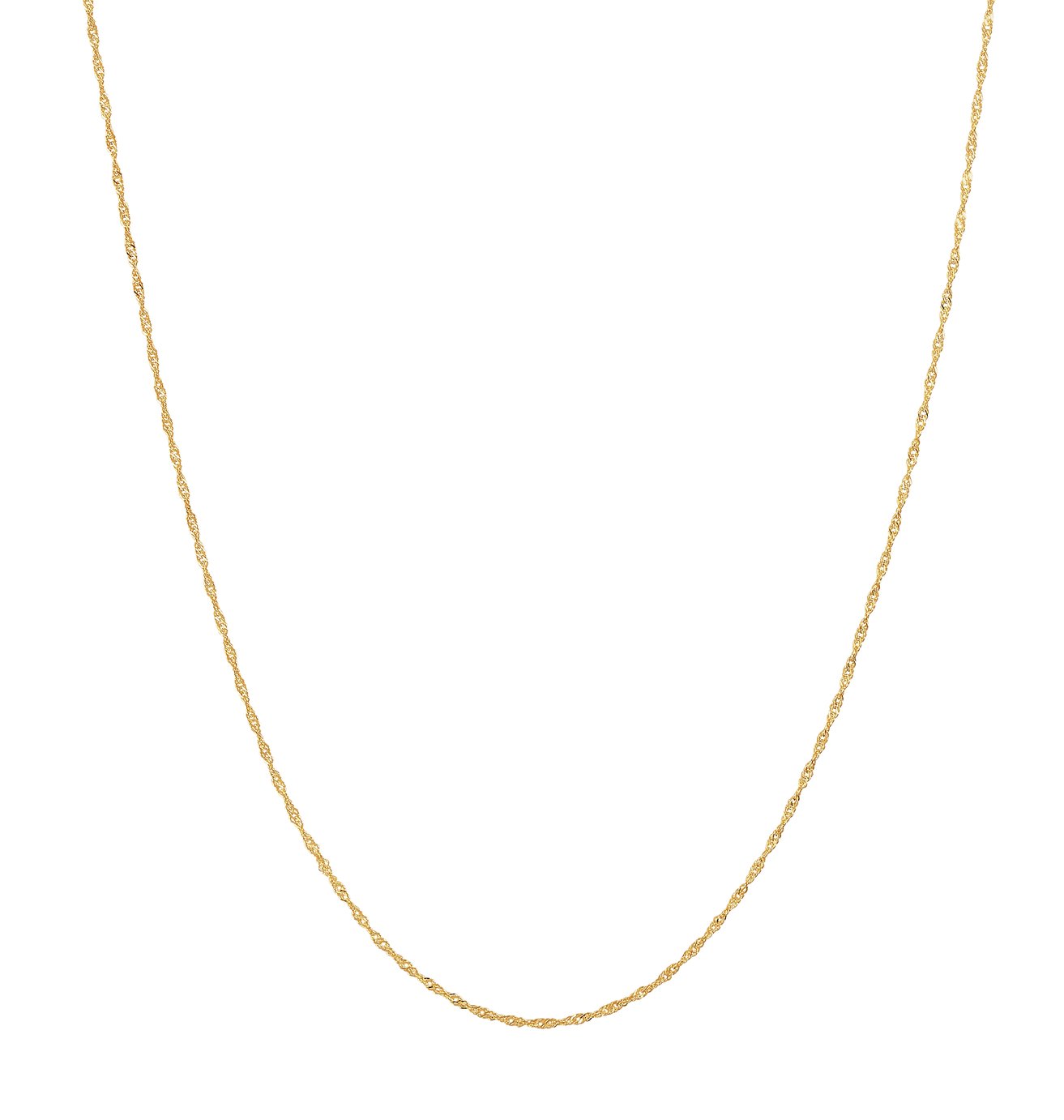 Revere 9ct Gold Twist Curb Chain 18 Inch Necklace
