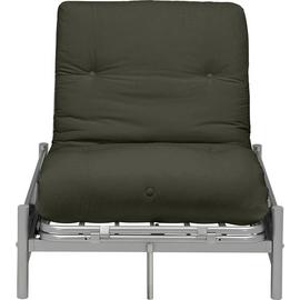 Argos Home Single Futon Metal Sofa Bed with Mattress - Grey