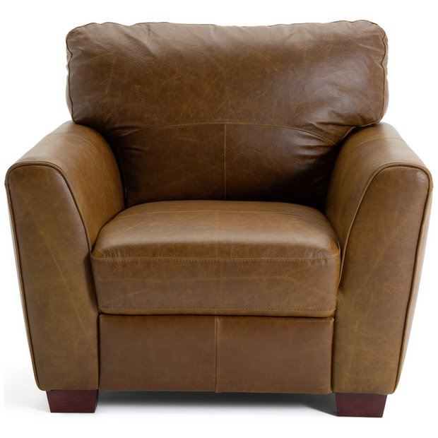 Buy Habitat Milford Leather Armchair Tan Armchairs and chairs