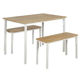 Argos Home Bolitzo Table & Bench Set - Oak & White