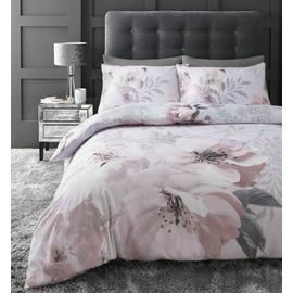 Catherine Lansfield Floral Blush Pink Bedding Set