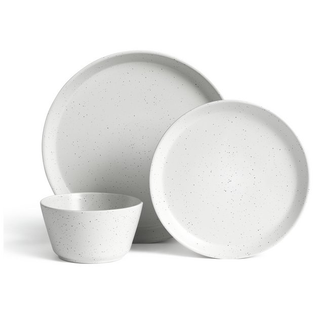 Buy Habitat Addison 12 Piece Stoneware Dinner Set White Dinnerware and dinner sets Argos