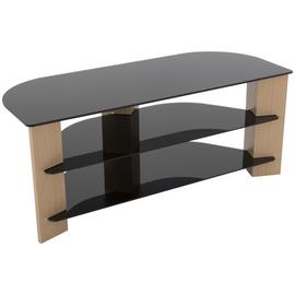 AVF Up To 55 Inch TV Stand - Black Glass and Oak Effe