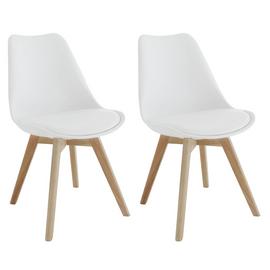 Habitat Jerry Pair of Dining Chair - White