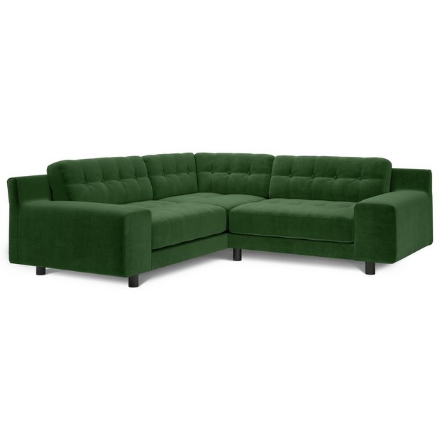 Buy Habitat Hendricks Left Corner Velvet Sofa Moss Green Sofas Argos