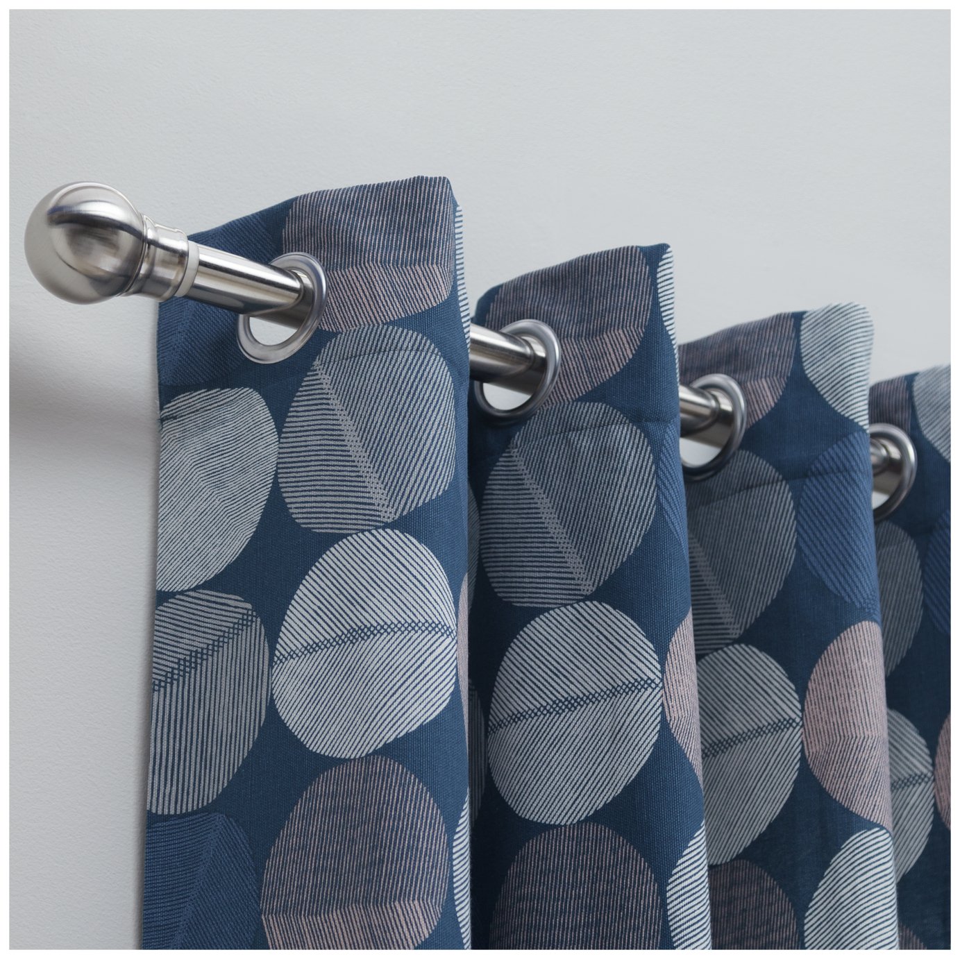 Habitat Skandi Spot Fully Lined Eyelet Curtains - Multi