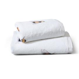 Habitat 2 Pack Bees Guest Hand Towel - White