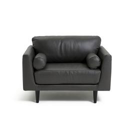 Habitat Jackson Leather Cuddle Chair - Grey