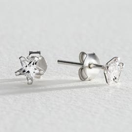 Revere Cubic Zirconia Sterling Silver Star Stud Earrings