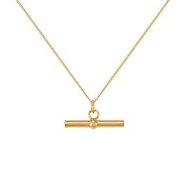 Revere 9ct Gold Round T-Bar Curb Chain Necklace