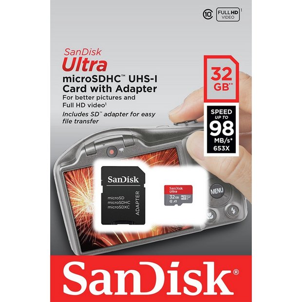 Buy Sandisk Ultra 98mbs Microsdhc Memory Card 32gb Memory Cards Argos