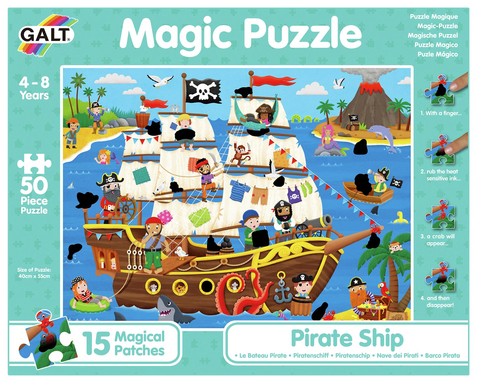 Galt Toys Pirate Ship 50 Piece Magic Puzzle