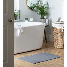 Habitat Hygro Cotton Anti Microbial Bath Mat - Grey