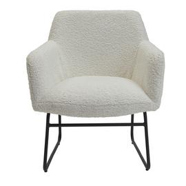 Habitat Cyrus Boucle Sleigh Chair - White