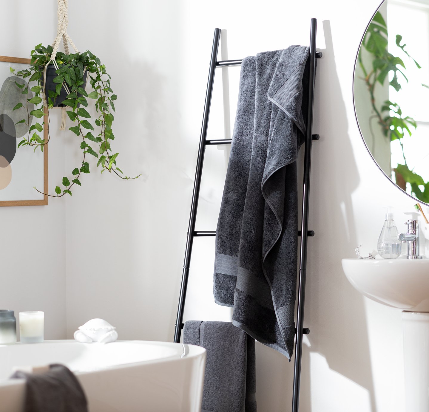 Habitat Egyptian Cotton Bath Sheet - Slate