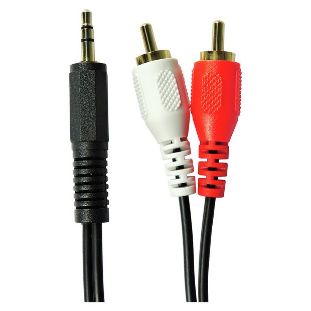 3.5mm 1/8 Stereo Plug Mini Male to 2 RCA Phono Male Audio Adapter AUX MP3  Cable