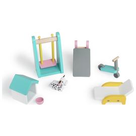Doll House Wooden Garden Accessory and Furniture Set