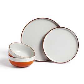Habitat 12 Piece Stoneware Dinner Set - Rust Speckle