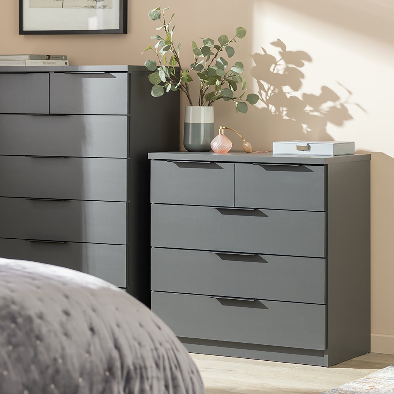 Argos Home Hallingford 5 Drawer Chest - Anthracite