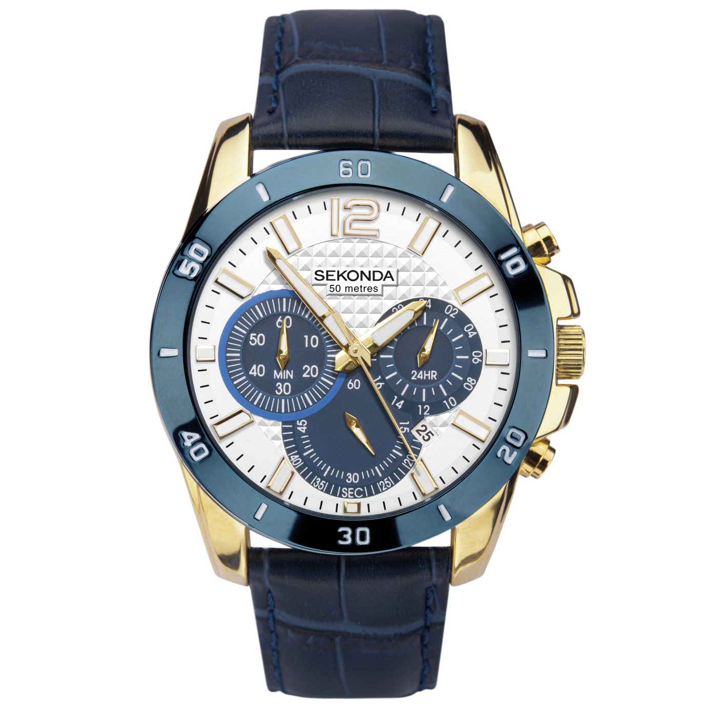 sekonda men's blue dial watch