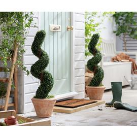 Garden by Sainsbury's Faux Spiral Topiary Tree Pair