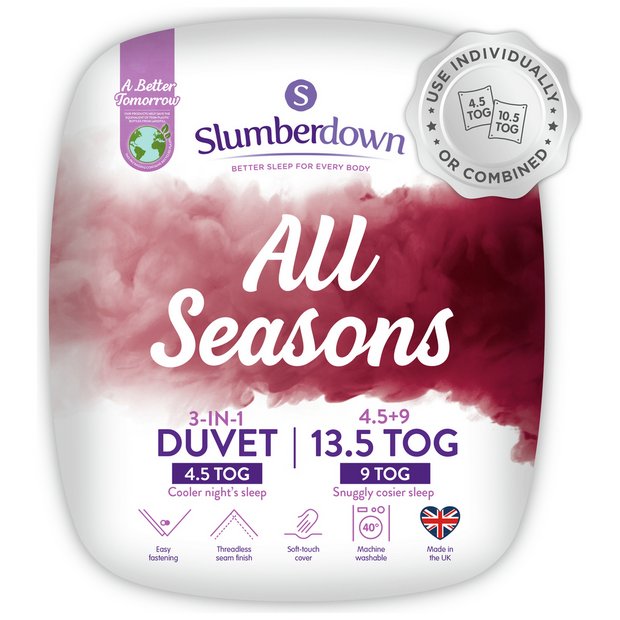 15 Tog 4.5+10.5 Super King Slumberdown All Seasons 3-in-1 Combination Duvet 