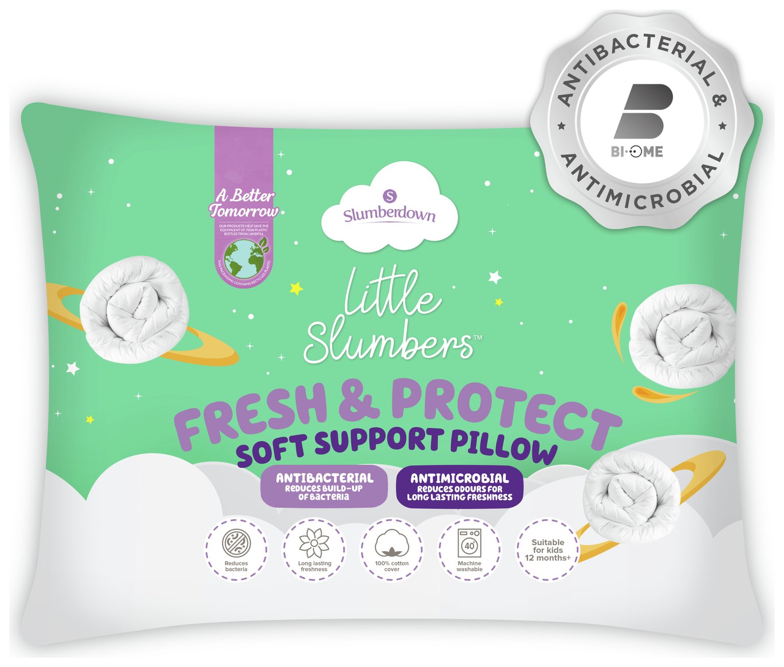 Slumberdown Little Slumbers Fresh & Protect Pillow - Cot Bed