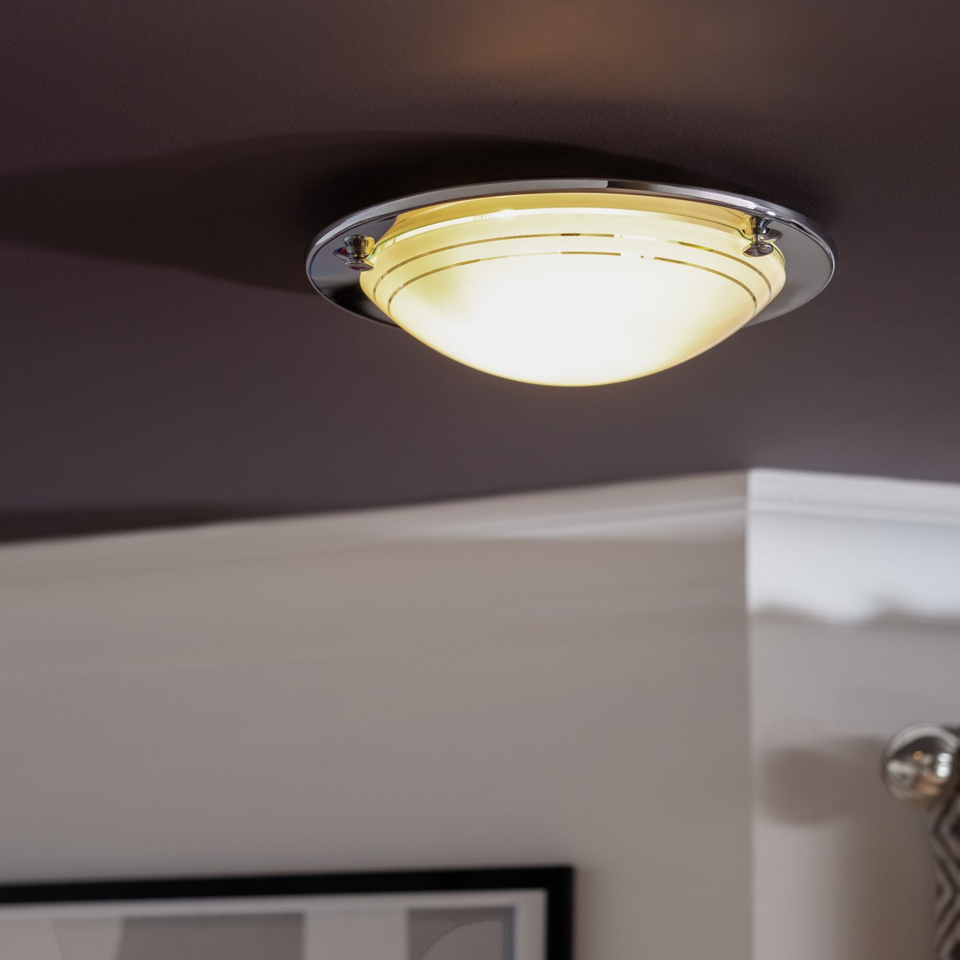 Argos Home Flush light Fitting - Chrome