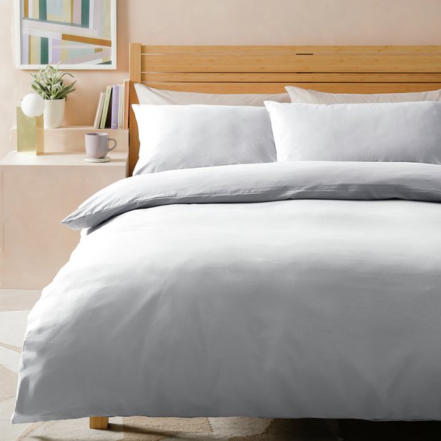 Buy Habitat Stonewashed Cotton Plain White Bedding Set -Kingsize, Duvet  covers and sets