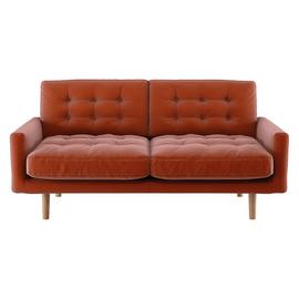 Habitat Fenner 2 Seater Velvet Sofa - Orange