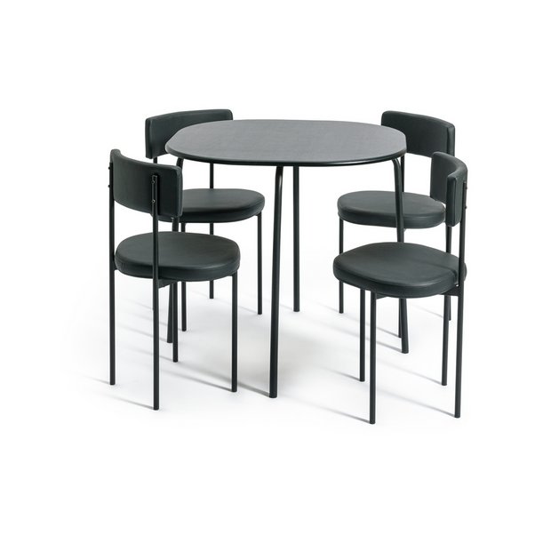 Buy Habitat Jayla Dining Table & 4 Black Chairs | Dining table and chair sets | Argos