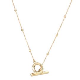 Buckley London Gold Plated Aria T-Bar Pendant Necklace
