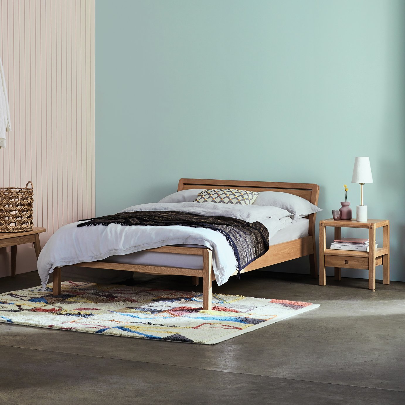 Habitat Radius Kingsize Wooden Bed Frame - Oak