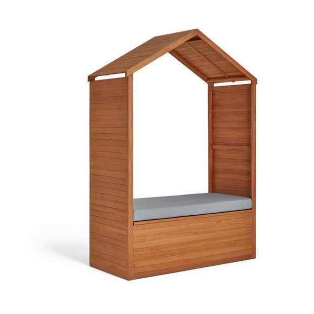 Buy Habitat Samoa Garden Bench with Roof - Light Wood | Garden benches and arbours | Argos