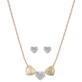 Buckley London Gold Plated Love Pendant and Stud Earring Set