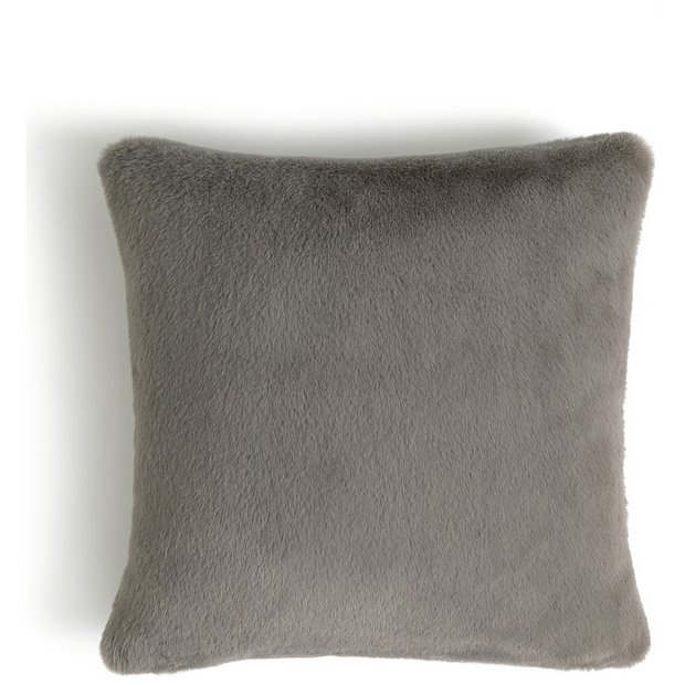 Grey faux fur clearance pillow