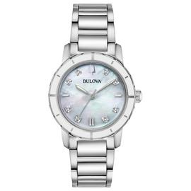 Bulova Ladies Silver Diamond Stainless Steel Strap Watch