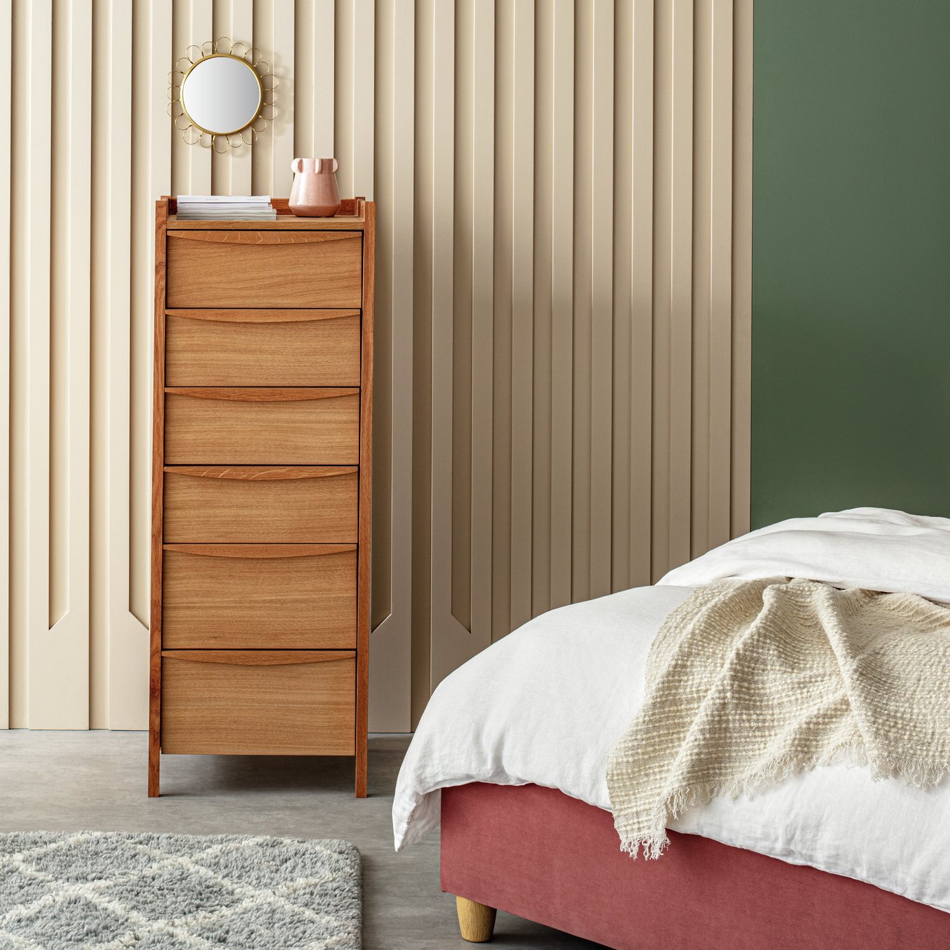 Habitat Derwent 6 Drawer Tallboy - Oak