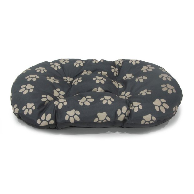 Buy Paw Print Fleece Oval Cushion Small Dog beds Argos