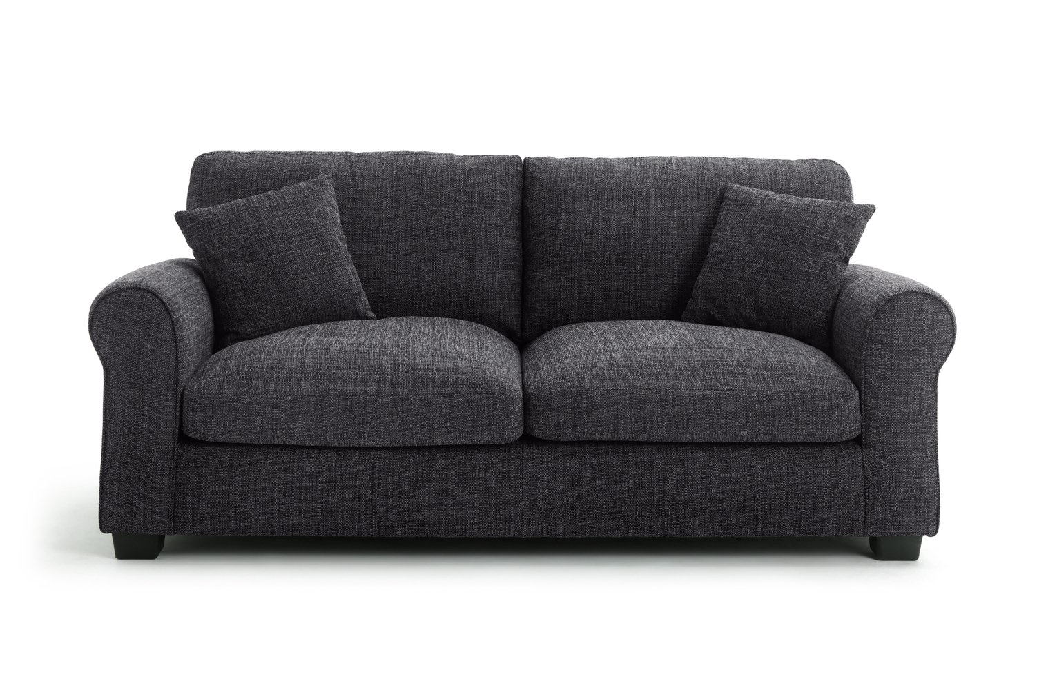Argos Home Lisbon Fabric 3 Seater Sofa - Charcoal