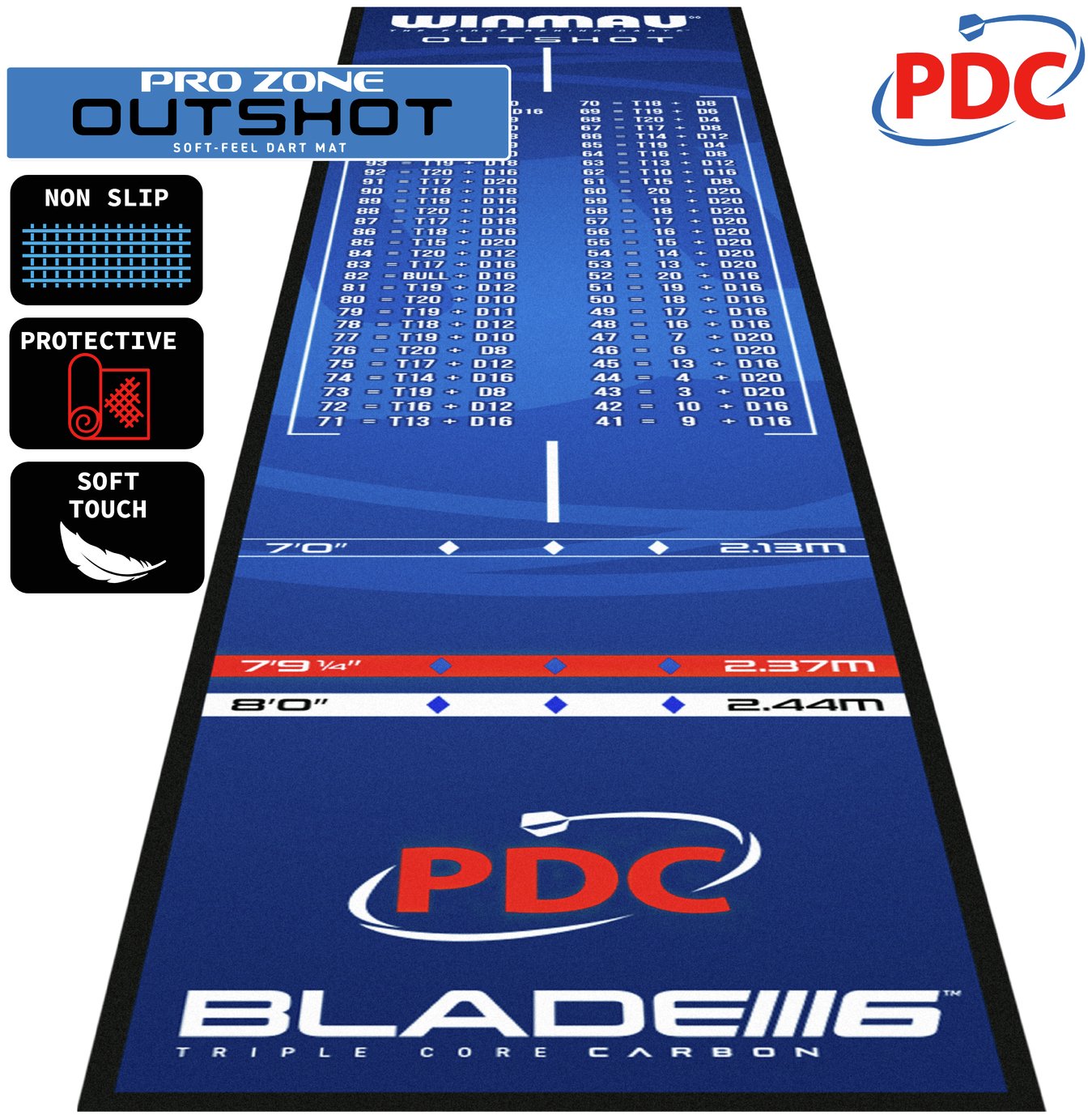 Winmau Dartboard Easy Checkout Outshot Mat