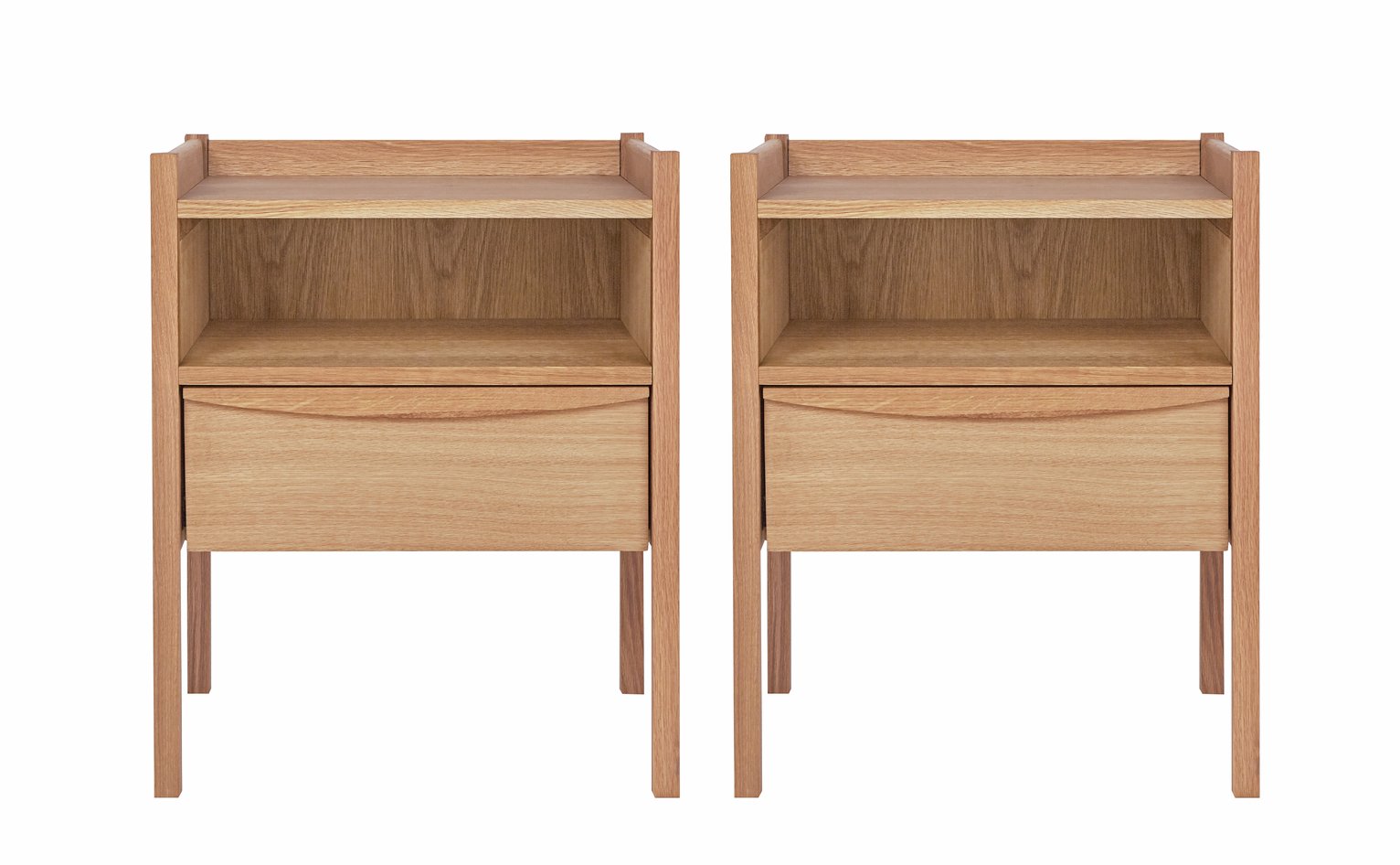 Habitat Derwent 1 Drawer Set of 2 Bedside Table - Oak