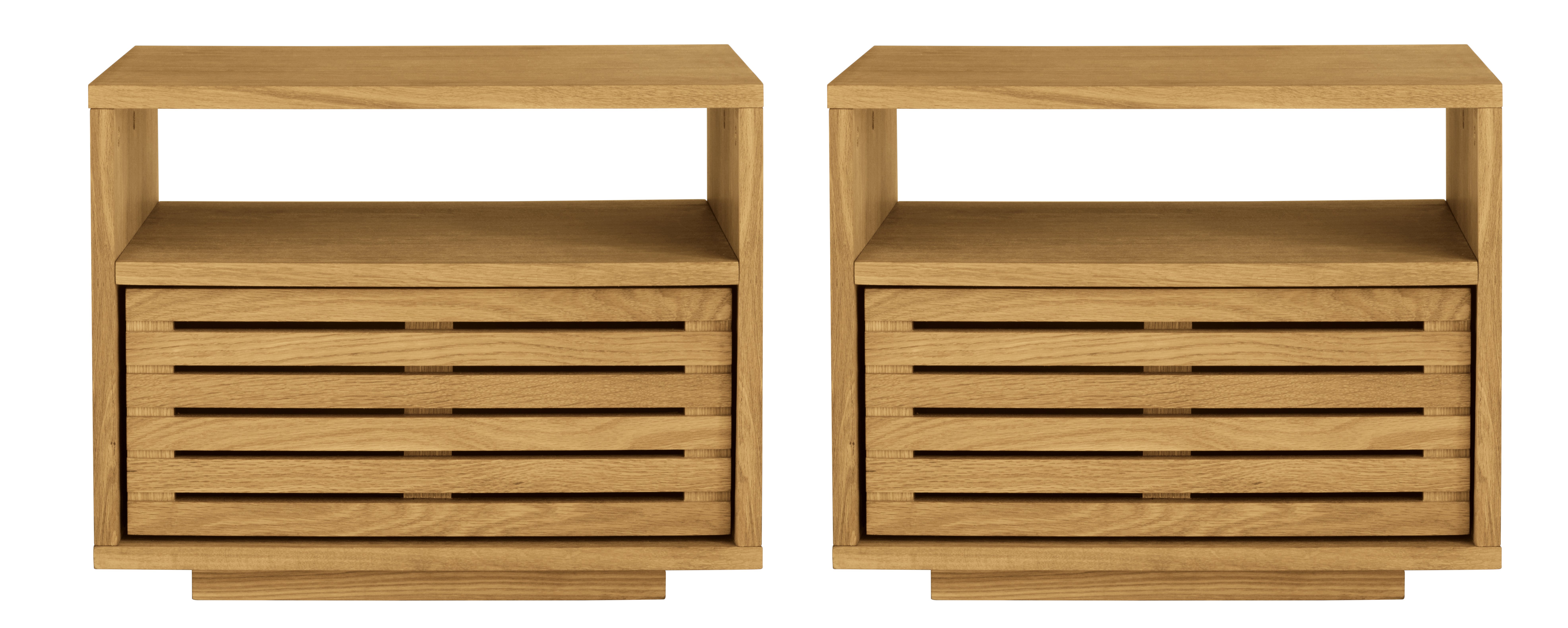 Habitat Max 1 Drawer Set of 2 Bedside Table - Oak