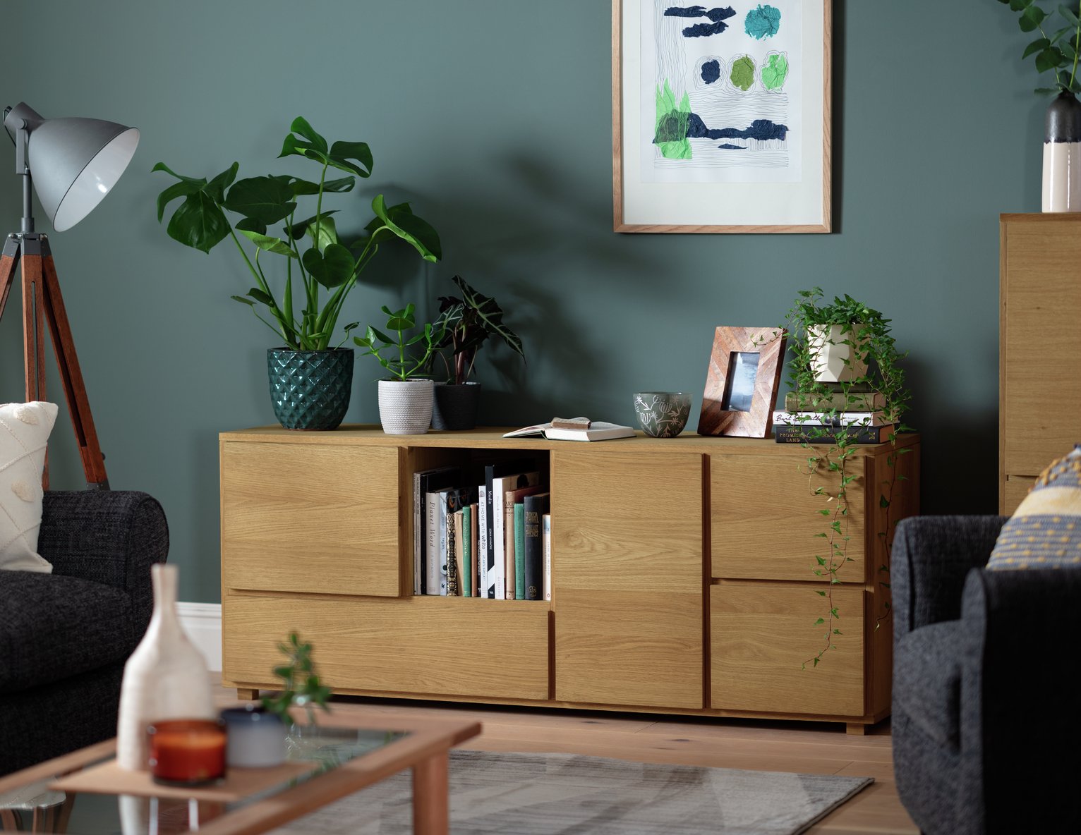 Habitat Block 1 Drawer Oak Sideboard - Natural