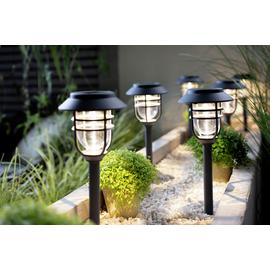 Buy Argos Home Metro Solar Lamp Post Black Solar garden lights