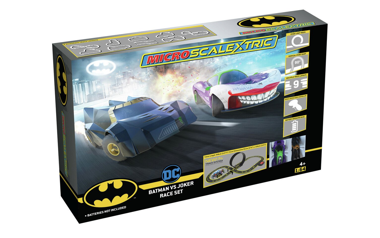Micro Scalextric 1:64 Batman vs Joker Car Track Set